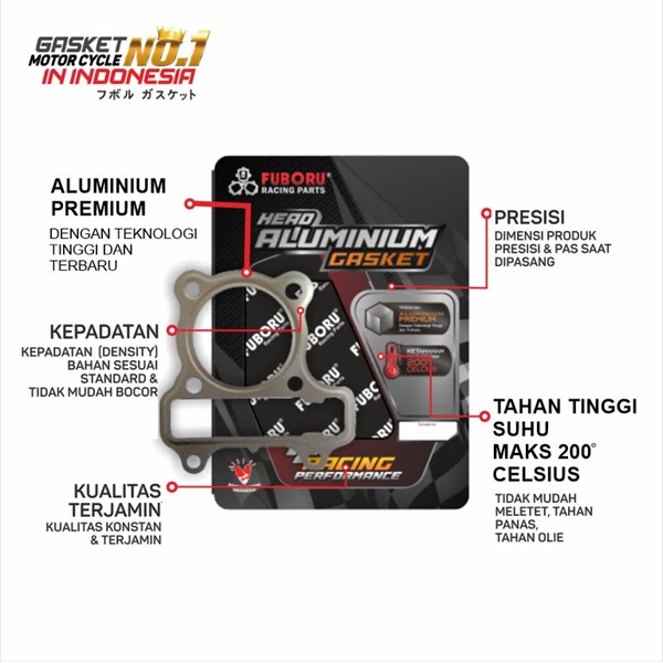 Gasket Kit Racing Aluminium Yamaha F1ZR Fuboru Indonesia 