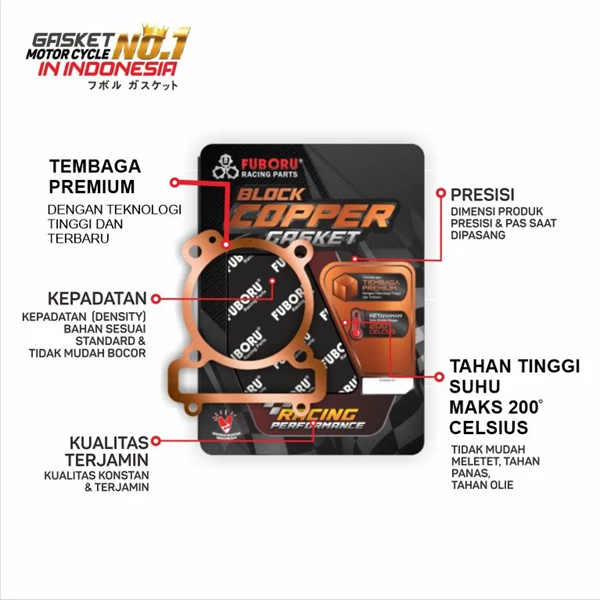 Gasket Kit Racing Tembaga / Cooper MX King Fuboru Indonesia 